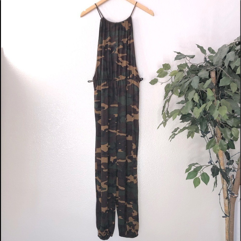 Fashion Nova Camo Open Leg Jumpsuit